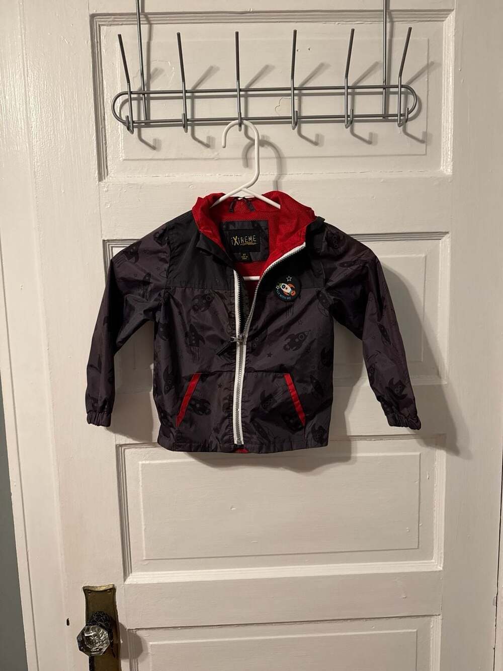 iXtreme Toddler Boys Rocket Ship Print Hooded Windbreaker Jacket Size 3T